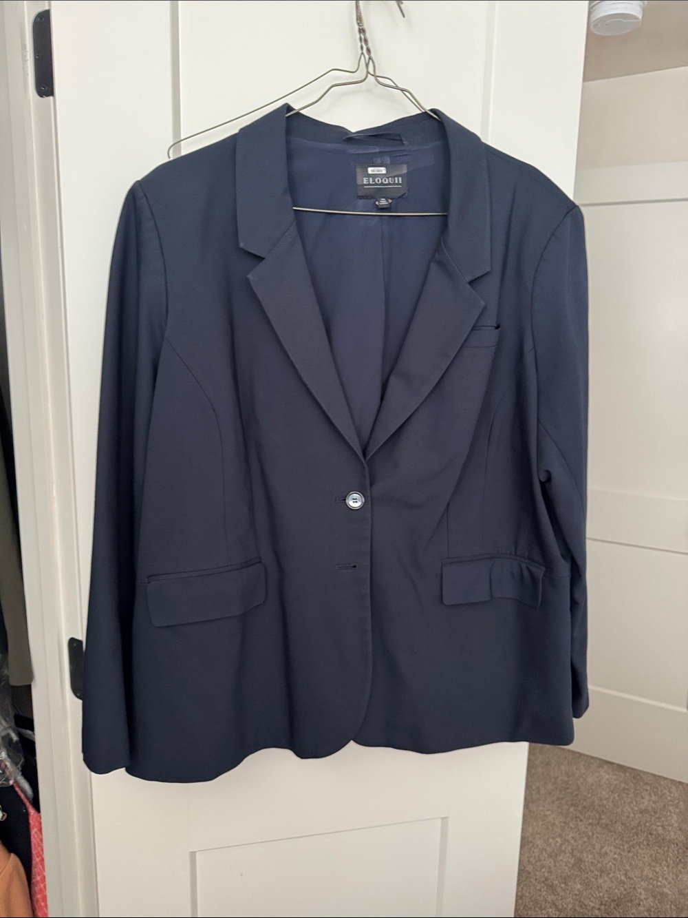 Eloquii Navy Single-Button Blazer